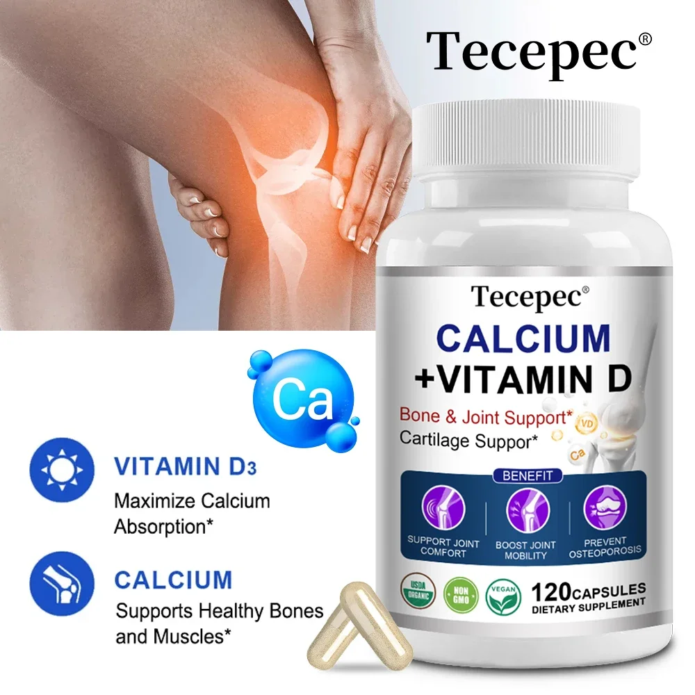 Height Growth Calcium Vitamin D Supplement Natural Vegetarian Capsules Increase Bone Strength Height Enhancer Adult Joint Health