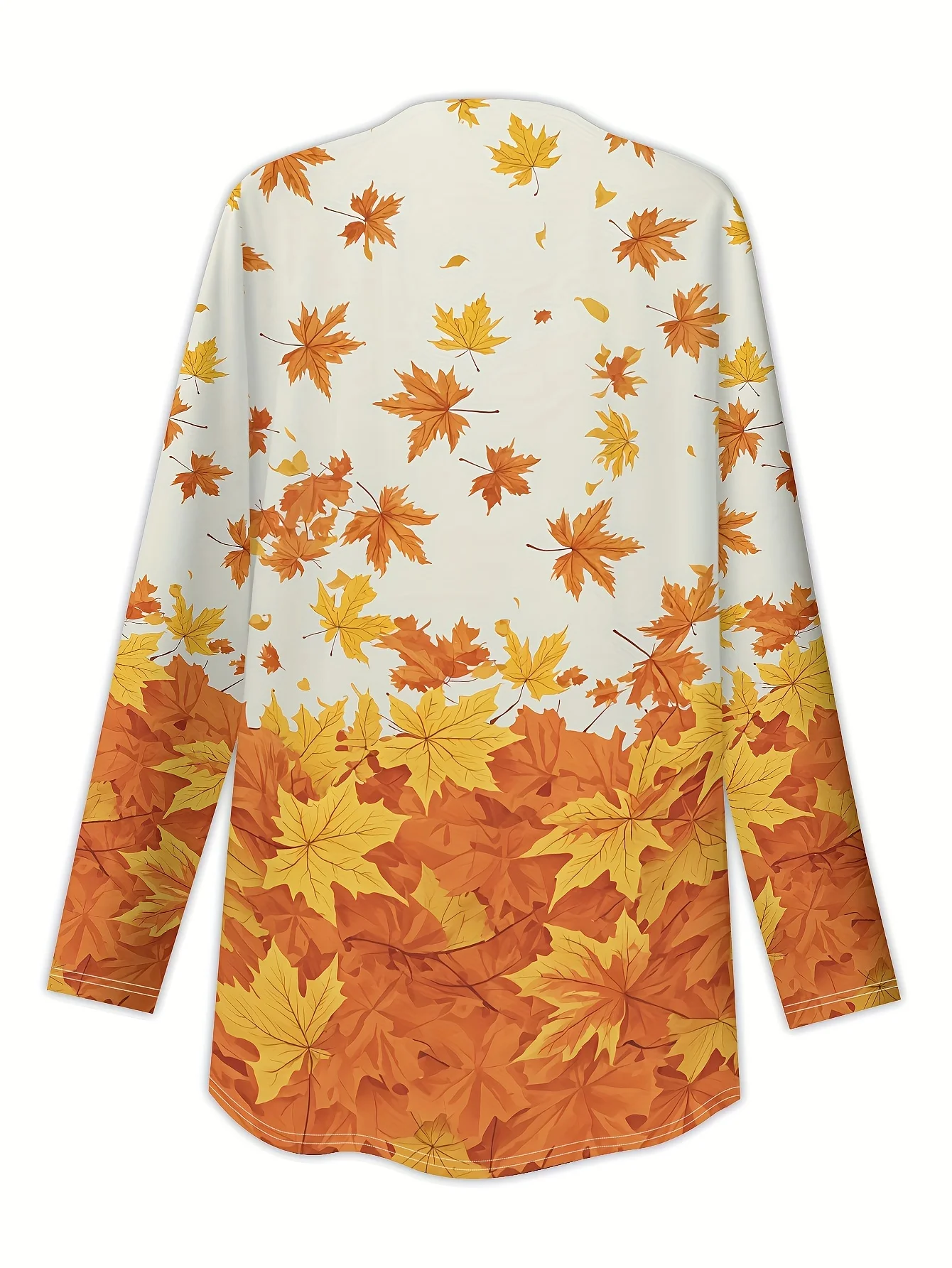 سترة نسائية عصرية بأكمام طويلة مطبوعة بأوراق القيقب، بوليستر مفتوح من الأمام، غطاء خفيف الوزن، معطف كاجوال للربيع والخريف