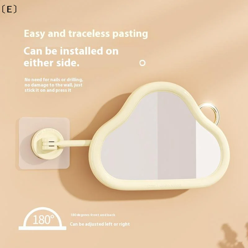 

Настенное складное зеркало для ванной комнаты с выдвижной подставкой, бесшовное, самоклеящееся, для косметики и макияжа, без сверления