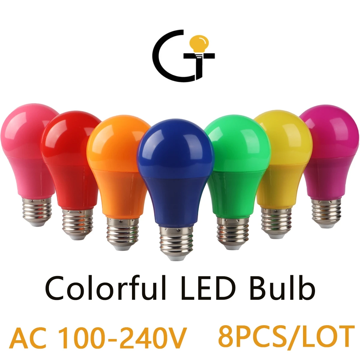 

8PCS/LOT LED festive party color bulb AC110V 220V E27 B22 7 colors 8W suitable for party bar family gathering