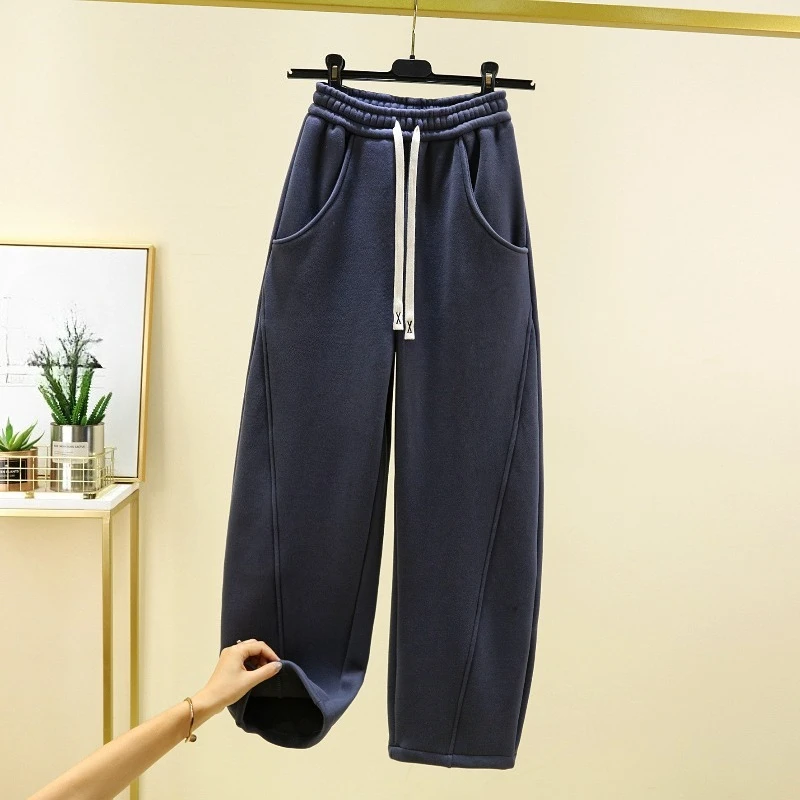 Primavera Autunno Novità nella moda Pantaloni a gamba larga in tinta unita da donna Pantaloni a gamba dritta per il tempo libero sportivi larghi a vita alta