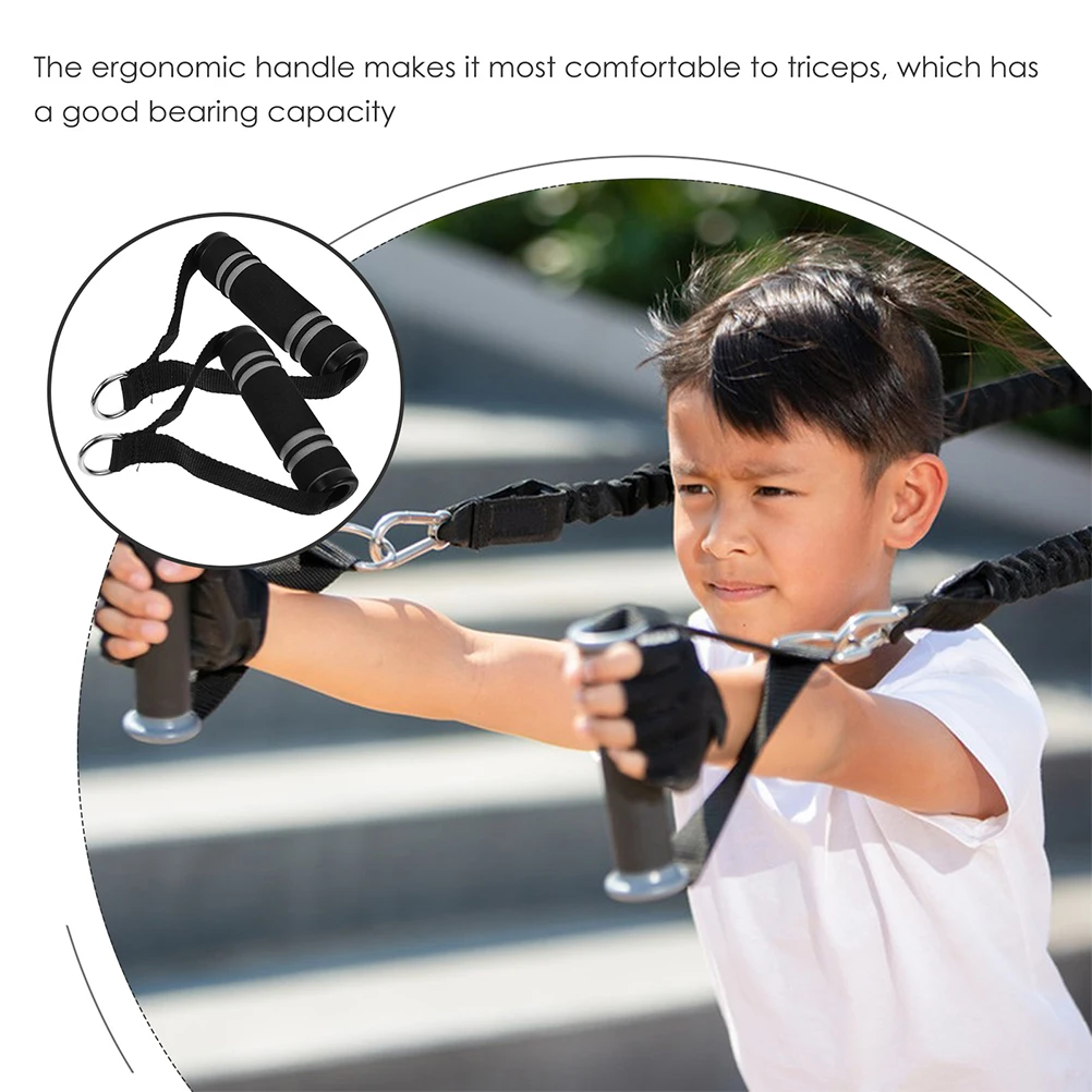 

2Pairs Fitness Handle Cable Attachment Handle Gym Cable System for Muscle Training Workout Tricep Pull Down Attachment