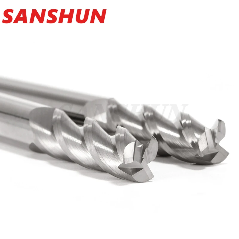 Corner Radius End Mill 3 Flutes HRC55 CNC Bullnose Cutter Tungsten Carbide Metal Router Tool R0.5 R1 Aluminum Milling Cutter