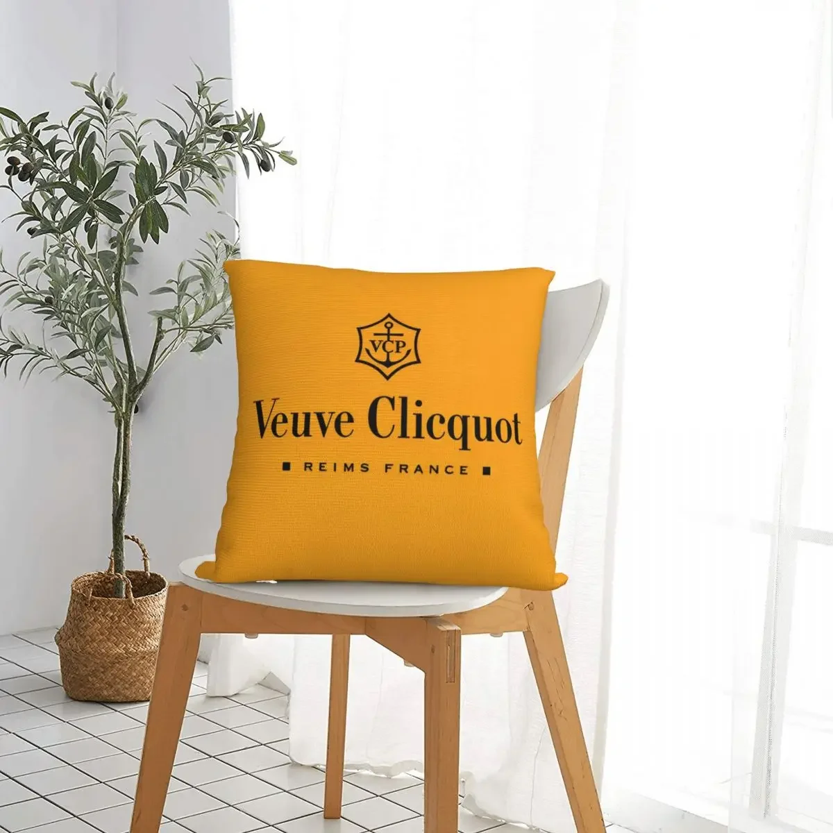 Champagne Orange Square Pillowcases Sofa Veuves Clicquots Cushion Case Cute Home Decoration Throw Pillow Case 45*45