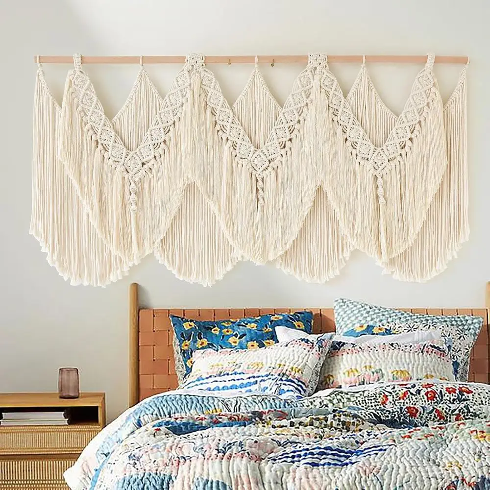 Wedding Hanger Wall Decor Dorm Handmade Tassel Knotting Boho Art Home Room Decor 47 W x 25 L