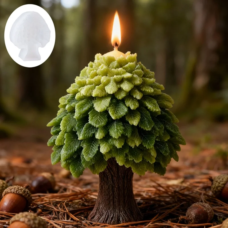 2D Simulationsbaum-Kerzenform aus Silikon, Baumförmige Kerzenform für DIY Handgemachte Aromatherapie, Harz, Gips und Seifenherstellung