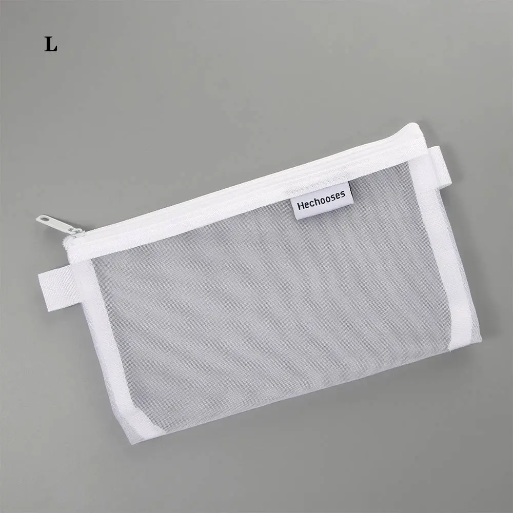 

High Quality School Supplies Simple Nylon Transparent Pencil case Pencil Bag Mesh Pencil Case Pen Bag Case