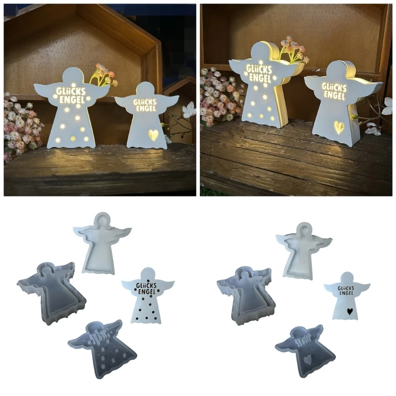 Stylish Angelic Light Sturdy Silicone Molds Set Create Customes LED Angelic Lamps Accessory for Romance Ambiances