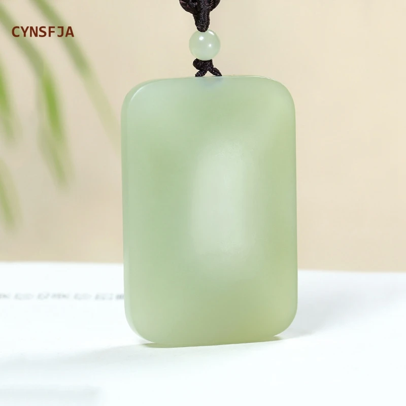 

CYNSFJA New Real Rare Certified Natural Hetian Nephrite Unisex Lucky Peace Jade Pendant Lighter Green High Quality Elegant Gifts