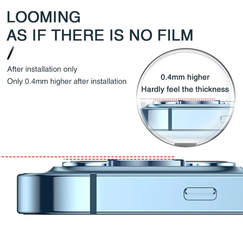 Anillo de Metal Protector de lente de cámara de vidrio para iPhone 12 13 14 15 Pro Max, Protector de cámara de cubierta completa para iPhone 14 15 Plus 13 Mini