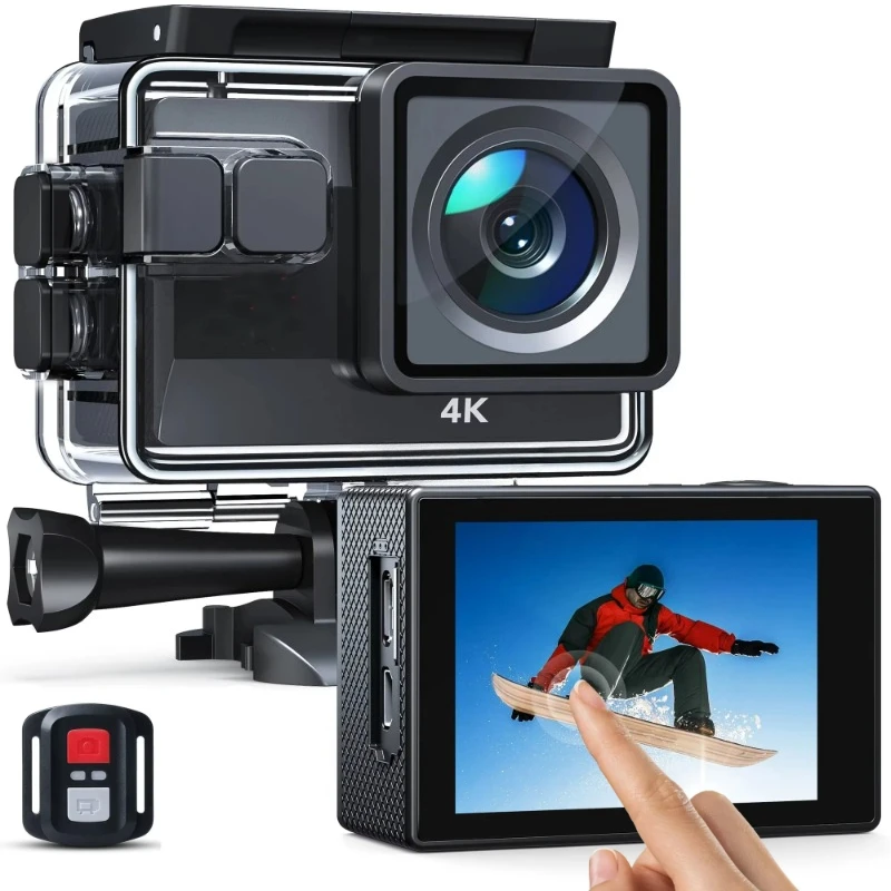 Mini Dual Screen Sports Action Camera Touch Screen IP68 Waterproof 1080P HD Video Sports Diving Cam