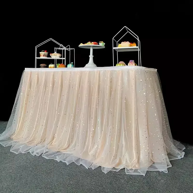 

Starry Tulle Table Skirts Tutu Table Skirt for Wedding Birthday Party Tulle Table Skirt Decoration Tulle Table Skirt tablecloth