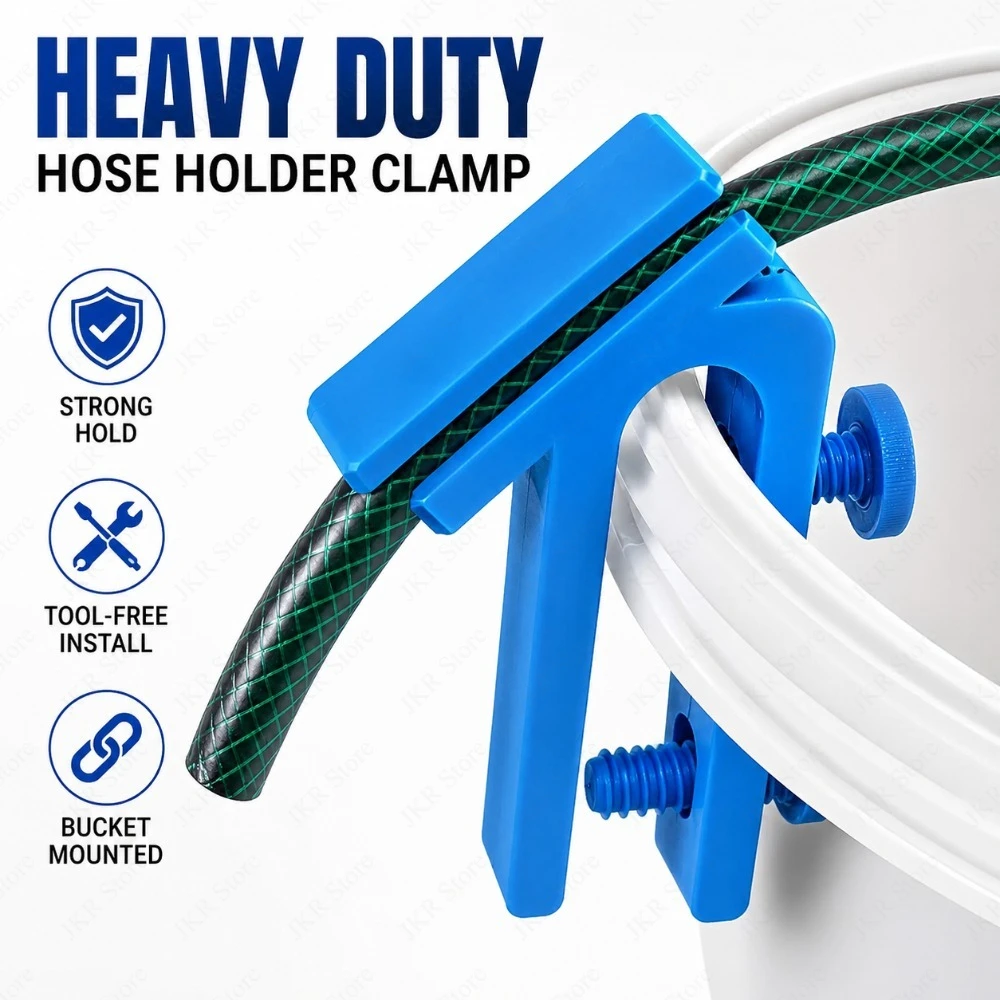 Plastic Garden Hose Holder Adjustable Water Pipe Clamp Curved Design Mounting Clip for Irrigation Tube Fixing Outdoor Use