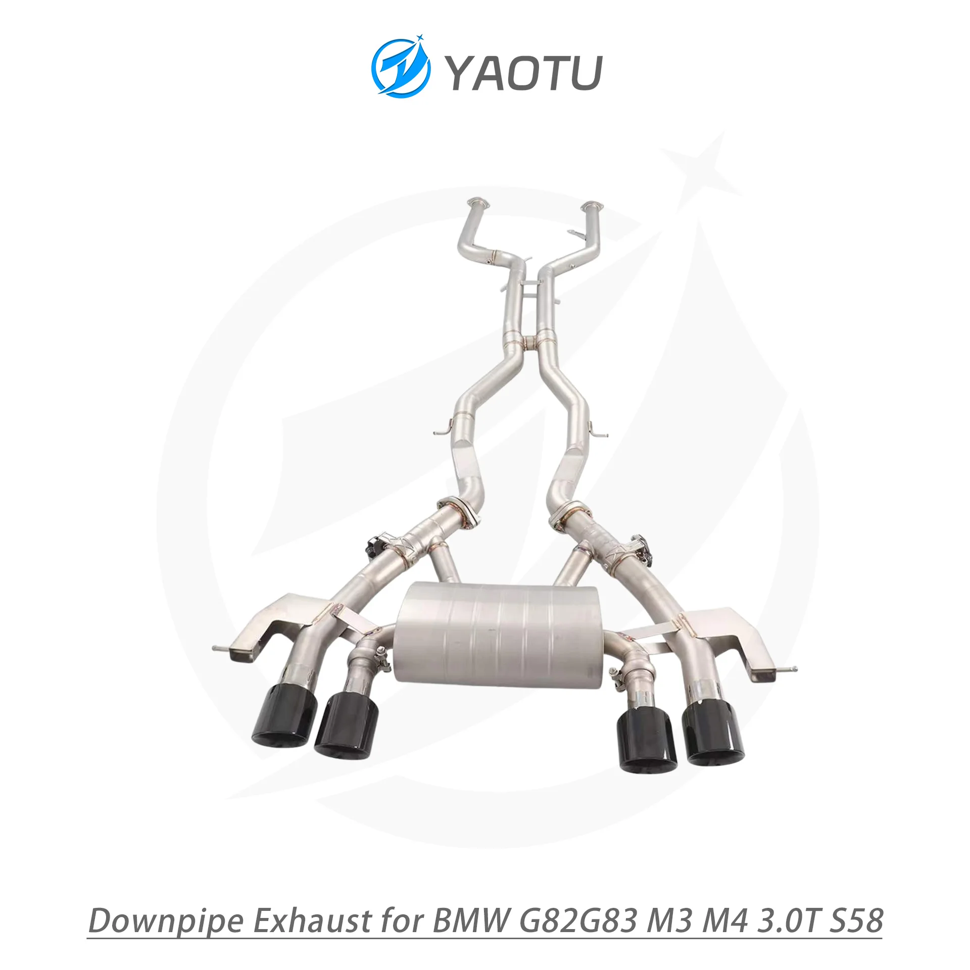 YT Stainless Steel Mid & Rear Muffler Dual Quad-Exit Design for New BMW G82 G83 M3 M4 3.0T S58 Exhaust Pipes