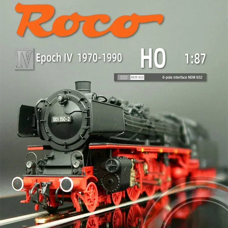 ROCO-Train modèle 00-Type 1/87 63348 BR01, lomatéritive à vapeur, allemand, DB, quatrième génération, 8 broches, version DC, rail de voiture, jouet pour garçon, cadeau