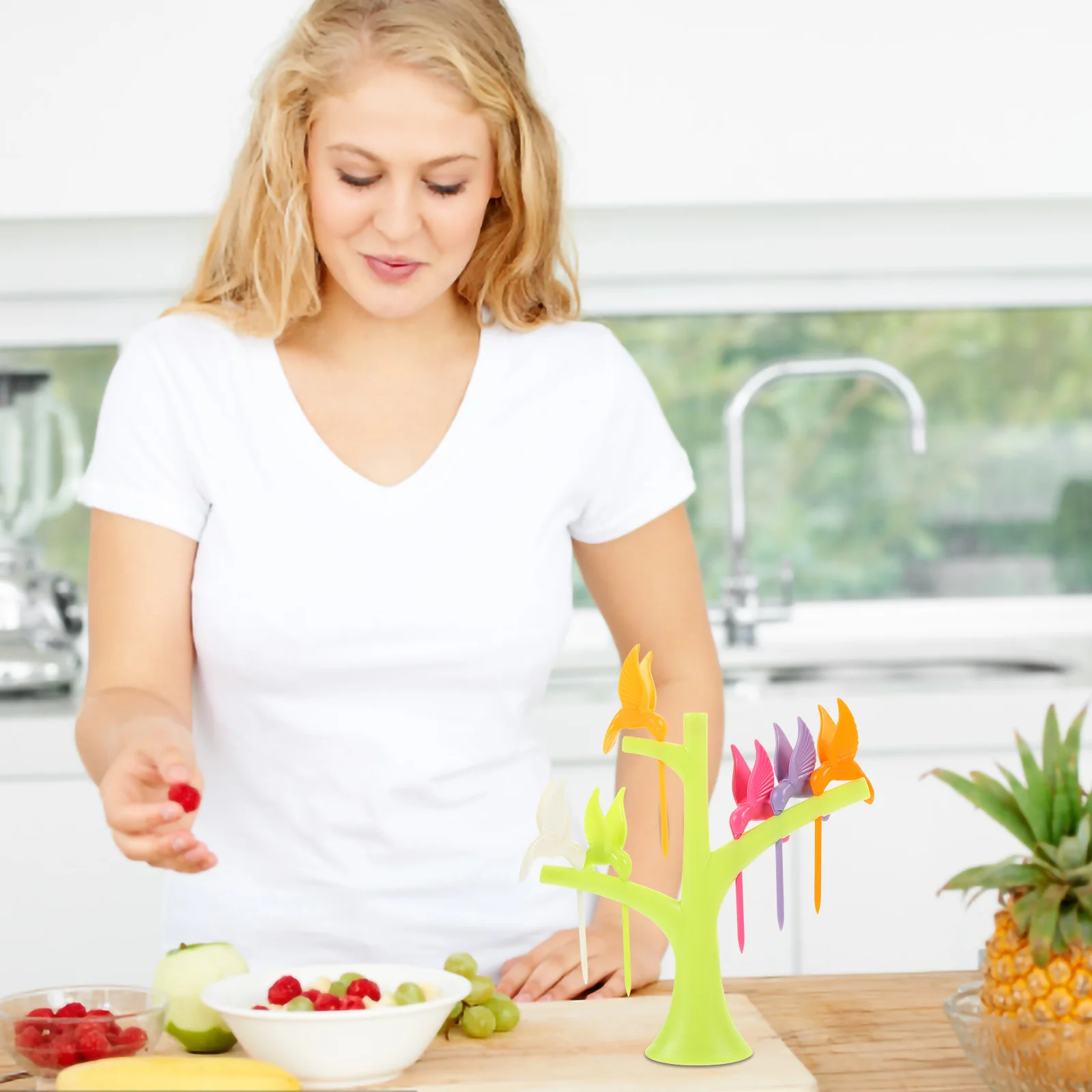 

2Sets Adorable Bird Food Picks Reusable Fruit Skewers for Dessert Appetizers Grilled Meats Sandwiches Meals Animal Theme