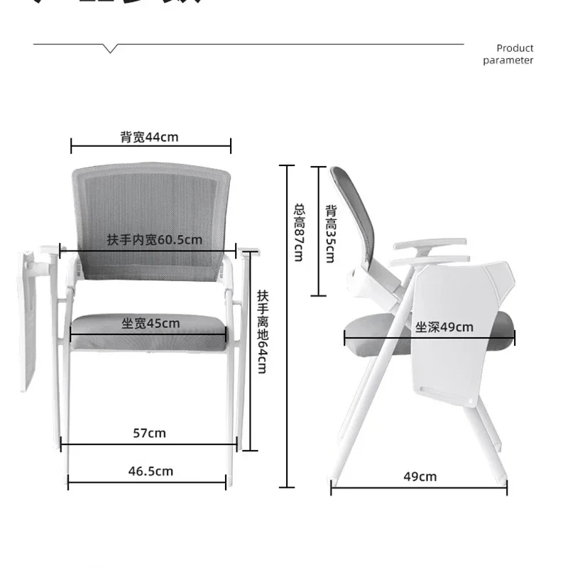 Folding Training Office Chair Classroom Conference Room Meeting Chair Writing Board Silla De Escritorio Office Furniture WKOC