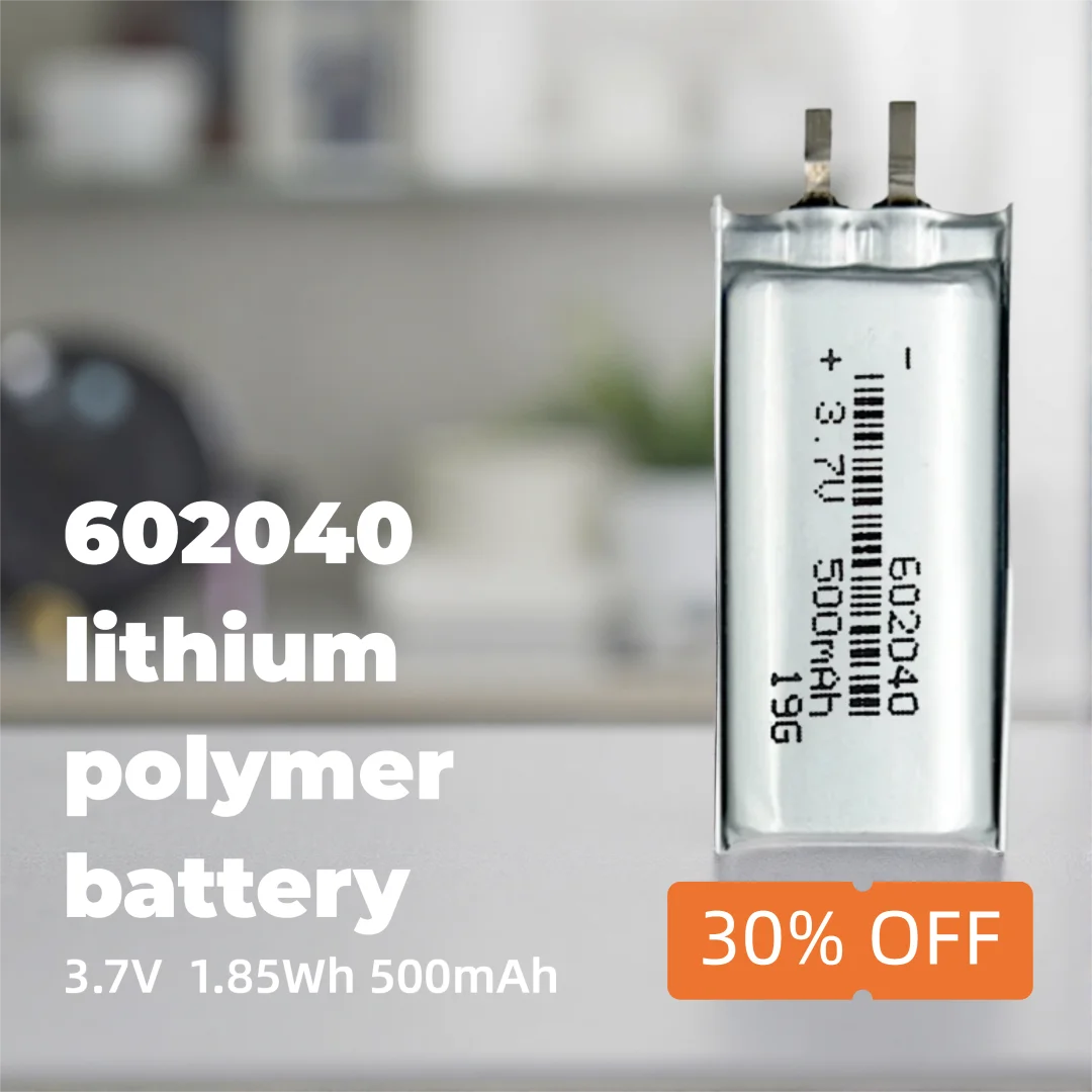 

Compact 3.7V 500mAh Li-ion Battery 602040 High-Efficiency Rechargeable Cell for Mini Electronics, Wearables, DIY Gadgets