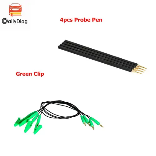 Bolígrafo de sonda utilizado con marco BDM inoxidable, Pluma de sonda de reemplazo, Pin dorado con marco LED BDM, Cable verde, 4 piezas por juego, el más nuevo