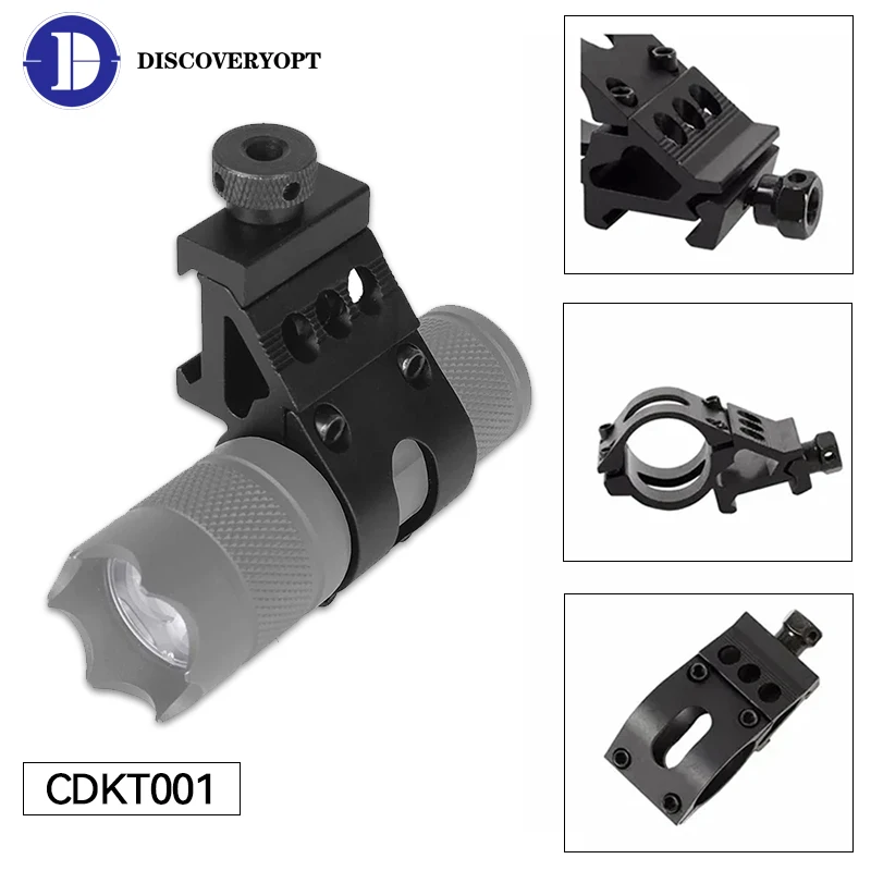 

Discovery 25.4 Flashlight Mount For Picatinny Rail Ring Hunting Weapon Light Laser Sight Mount Offset Picatinny Flashlight Mount