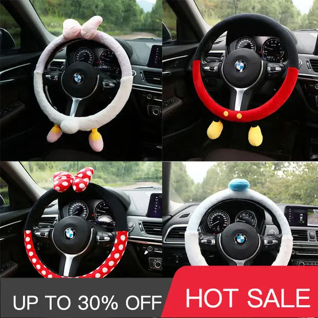 Disney Cartoon Steering Wheel Cover Warm and Cute Internet Red Car Handle Cover Female Universal