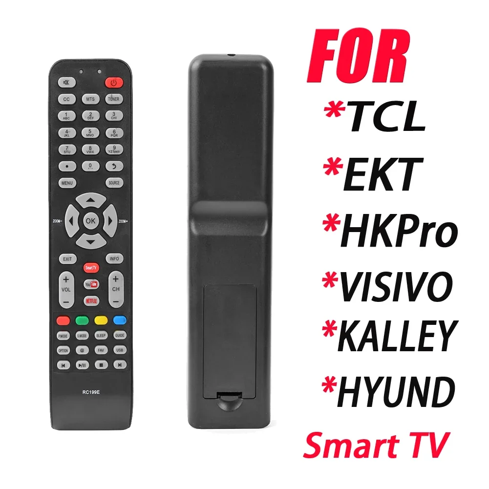 Piezas de repuesto de Control remoto de televisión de plástico, accesorios de Control remoto de televisión inteligente para TCL/HYUNDAI/EKT/HKPro/VISIVO