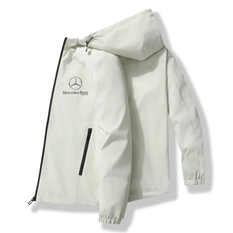 

Spring and Autumn Jacket High-Quality Men's Stand Collar Sports Jacket Motorcycle Pilot Print Mercedes-Benz Workwear Motorcycle