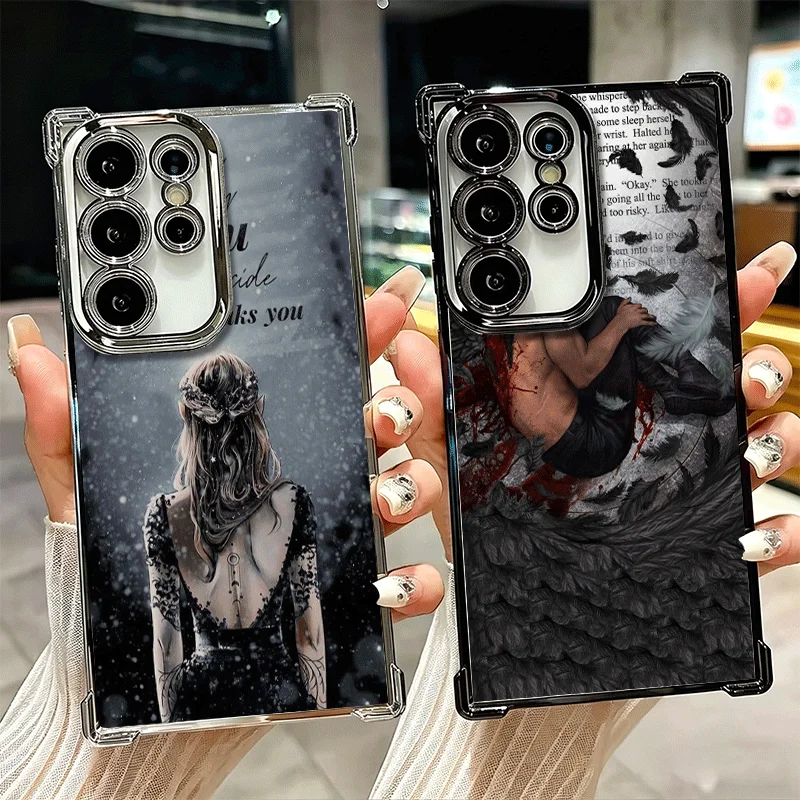 Acotar A Court of Mist and Fury Plating Phone Case For Samsung Galaxy S26 S25 Edge S24 S23 Ultra S22 S21 Plus S20 FE Anti-Fall P