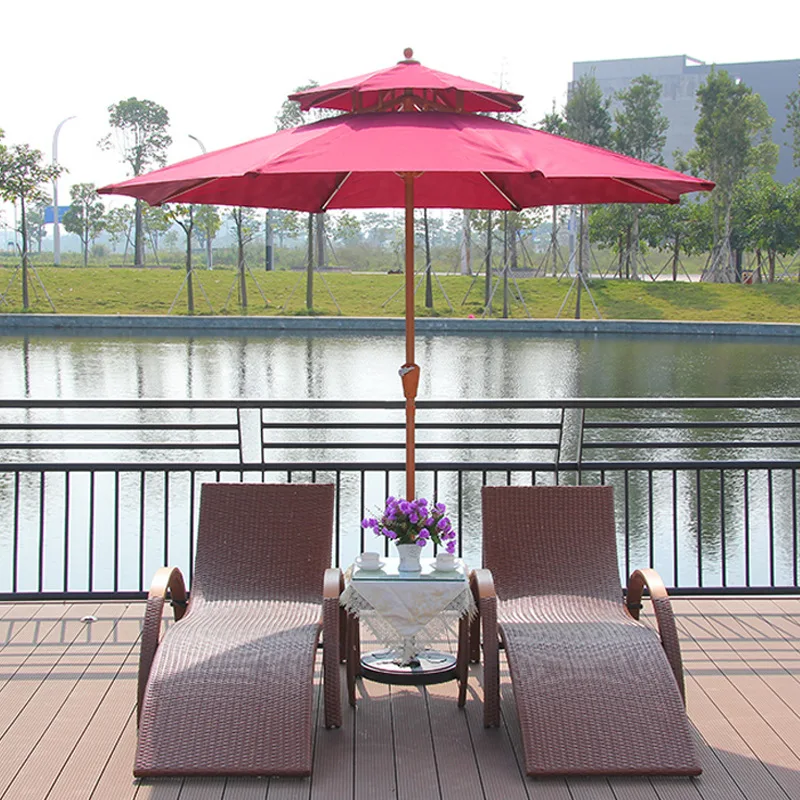 

Outdoor bed, balcony leisure rattan chair outdoor courtyard deck chair villa swimming pool bed S type rattan beach chair