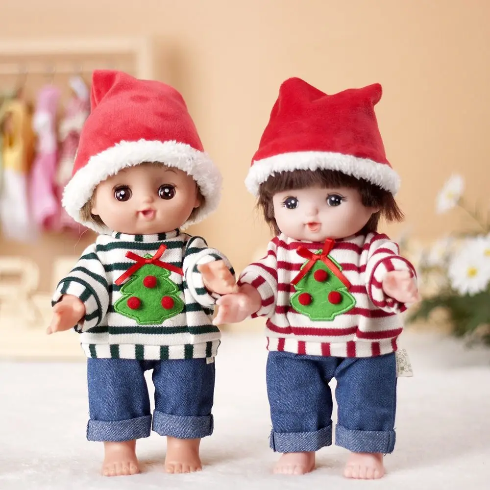 Joints Doll's Clothes Toy Outfit Toy Clothes Christmas Striped Suit Dress Up DIY Clothing Changing Dressing Game Toy Accessories