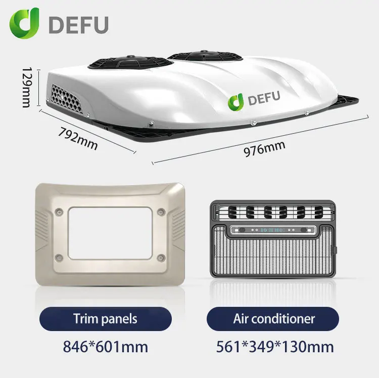 12 فولت مبرد كهربائي تكييف سقف التيار المتناوب 24 فولت 12 فولت على السطح شاحنة وقوف السيارات مكيف الهواء #3