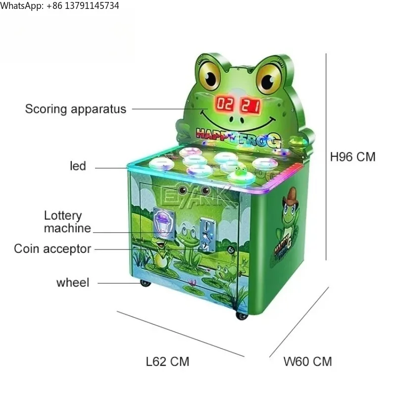 Hot Sale Coin Operated Beat Frog Hammer Game Machine Indoor Sports Kids Whack A Mole Hit Frog Arcade Games Machine