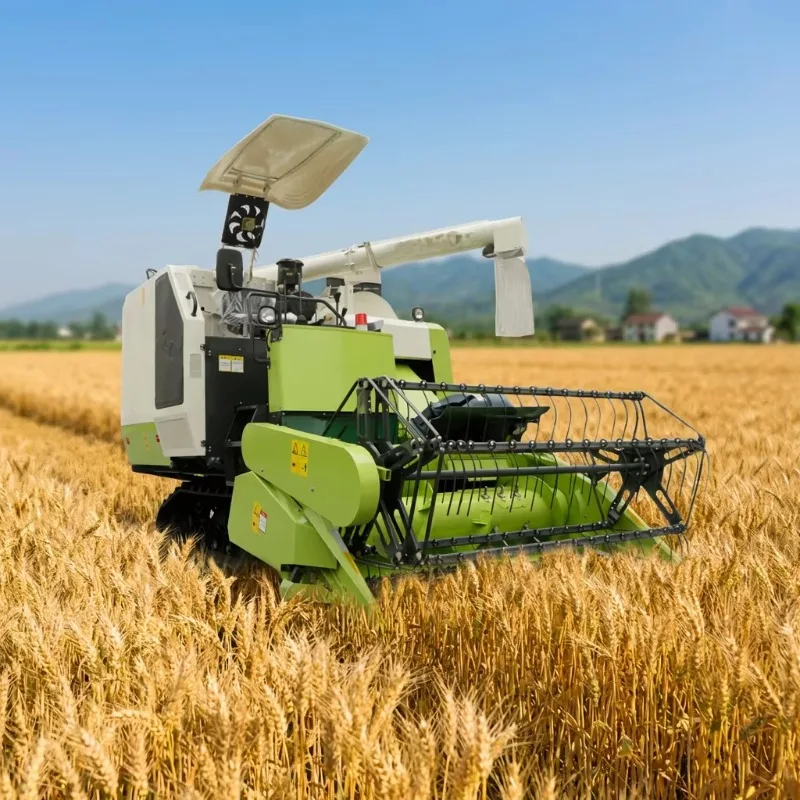 Paddy Combine Harvester Optional Grain Elevator Supports Direct Bagging Of Clean Paddy Grains After Field Harvest Processing