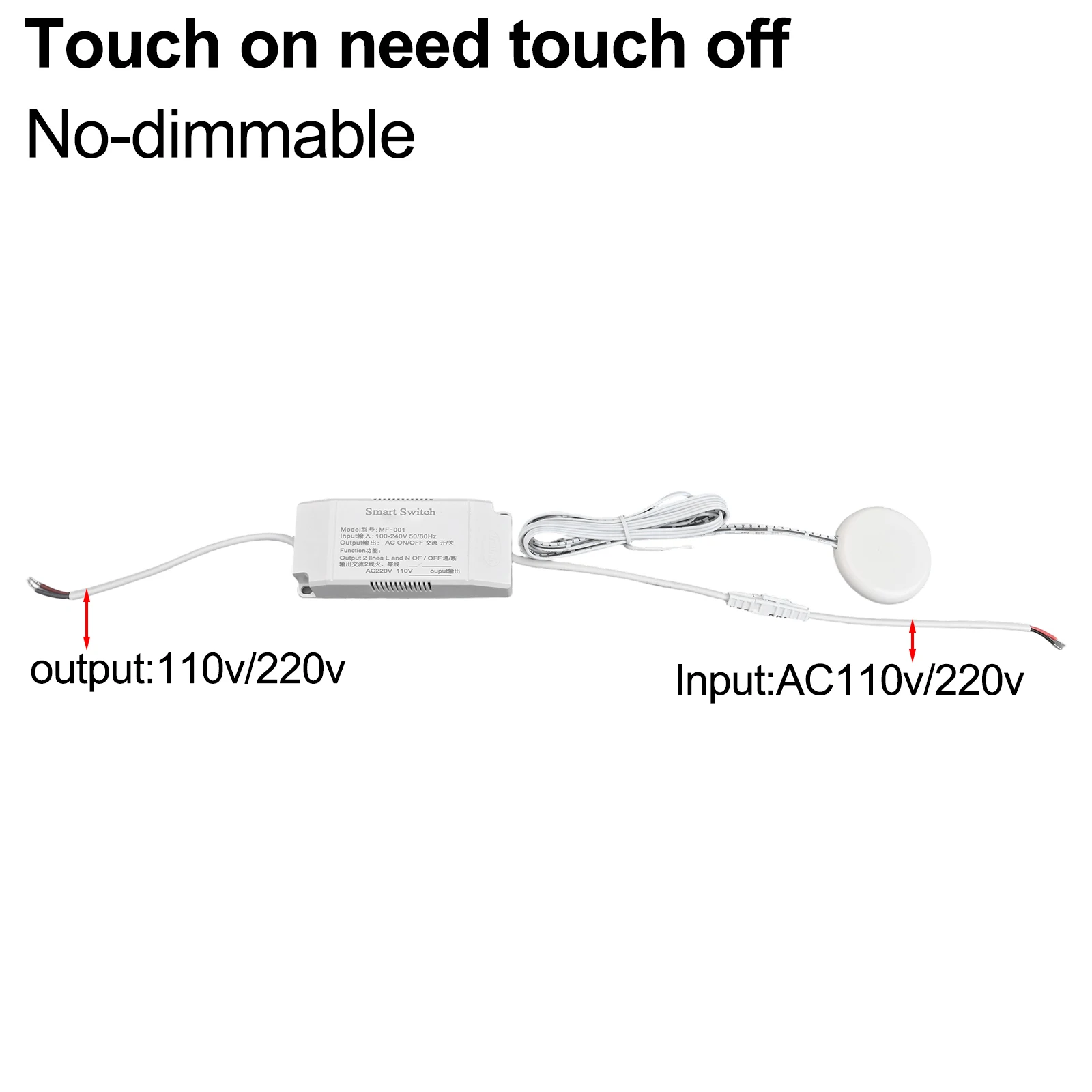 High Performance Touch Sensitive Light Control Switch Operating on 110 240 Volts with Material Compatibility Features
