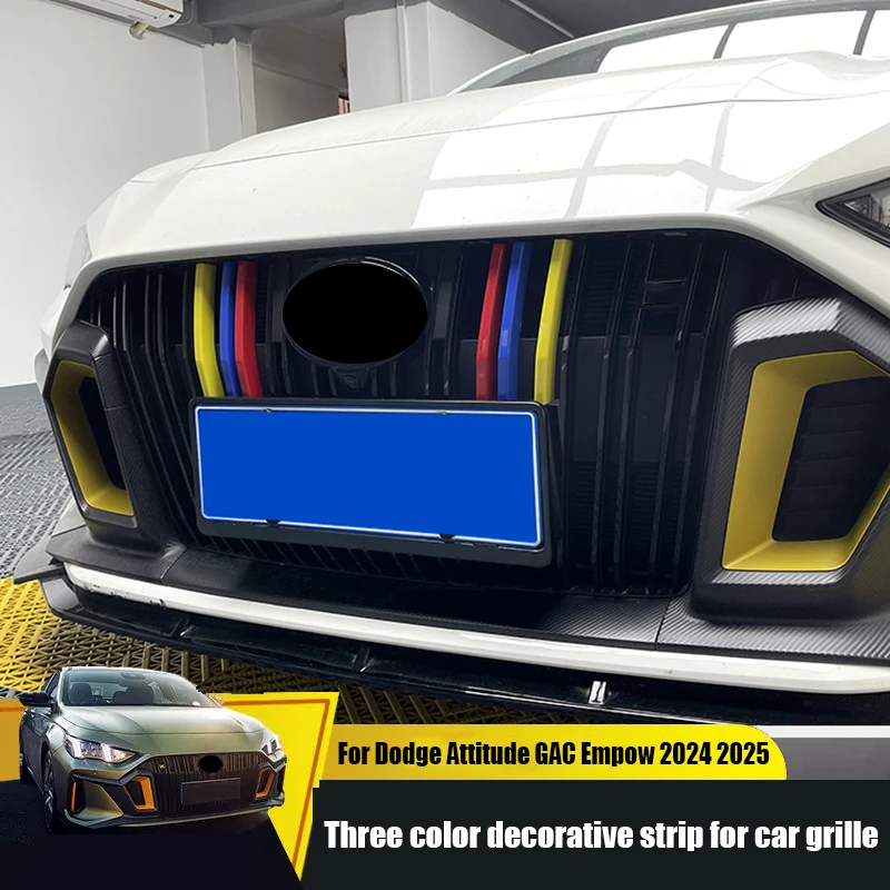 

For Dodge Attitude GAC Empow 2025 Automotive grille tri color decorative strip ABS material exterior modification part