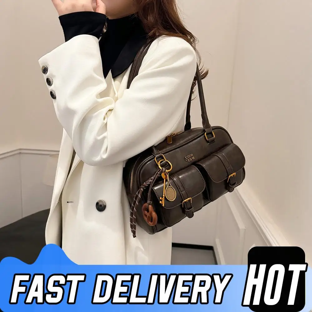

2025 Fashion Underarm Bag Women Multi Pockets Shoulder Bag Vintage Retro Chic Large-Capacity Tote Bag for Daily Travel Shopping