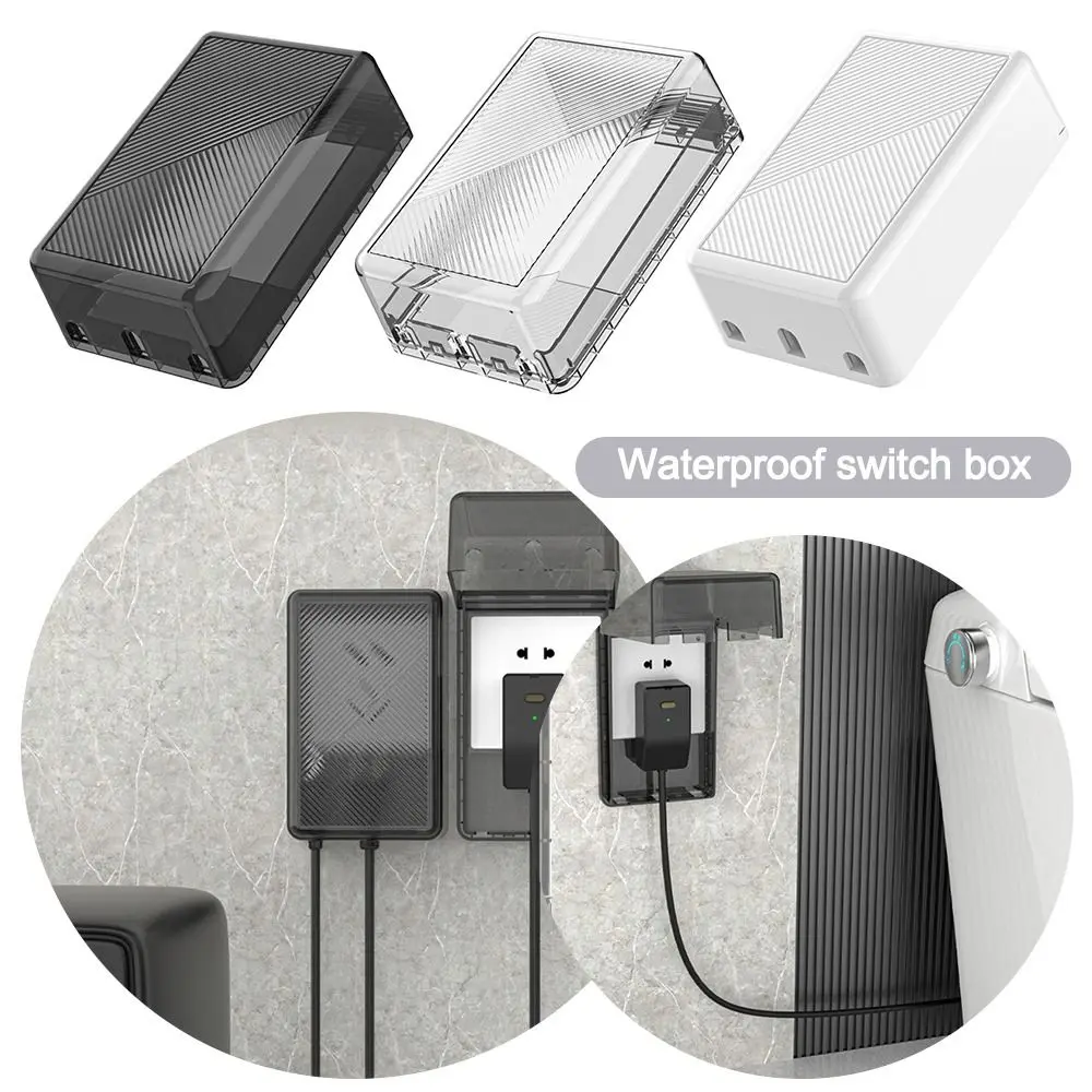 86 Type Switch Protective Cover Waterproof Transparent Electric Plug Cover Splash-Proof Self-Adhesive Socket Protector for Home