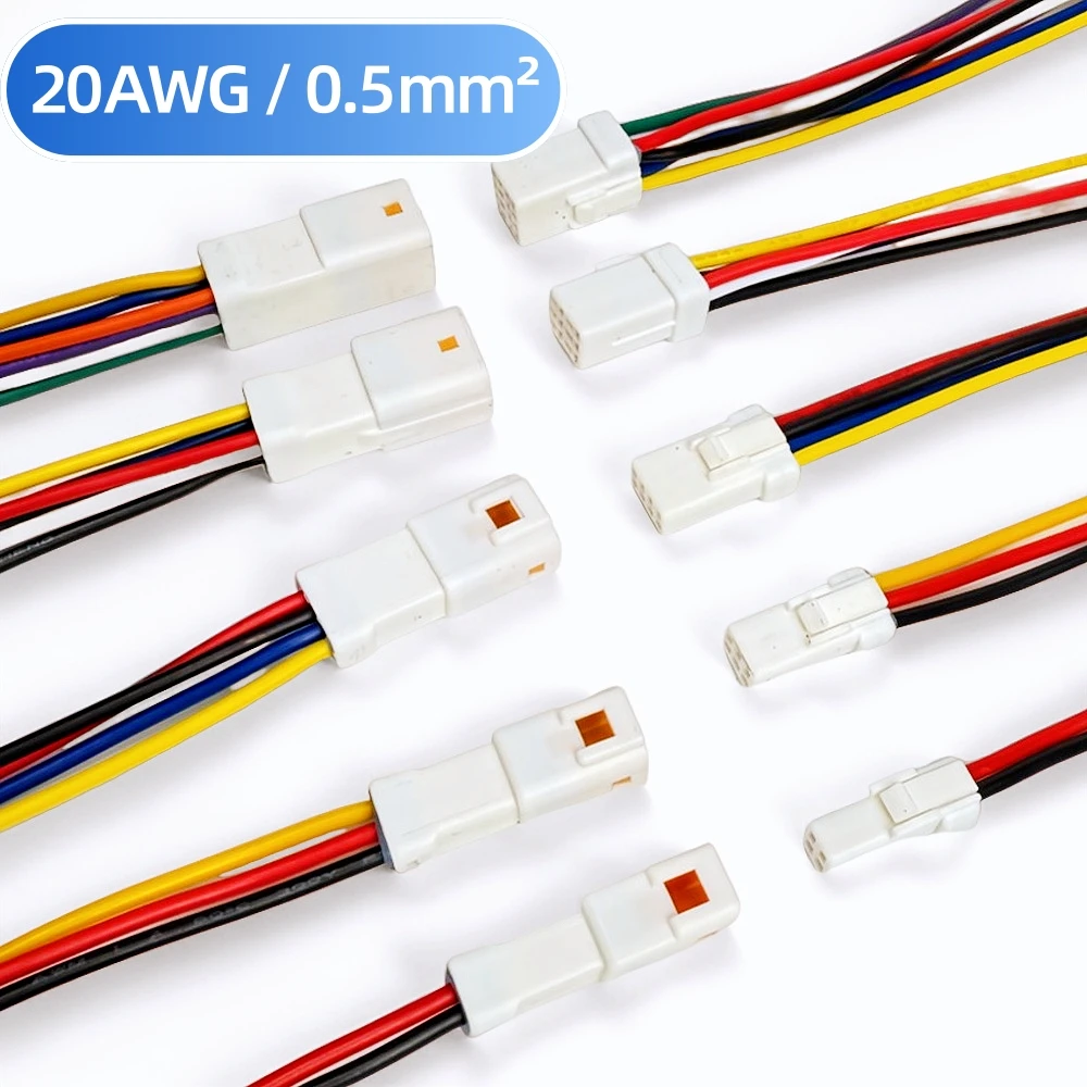 

JST JWPF Waterproof IP67 20AWG/0.5 mm² Connector 2/3/4/6/8Pin Automotive Motorcycle E-Bike Battery Sensor Harness Plug Socket