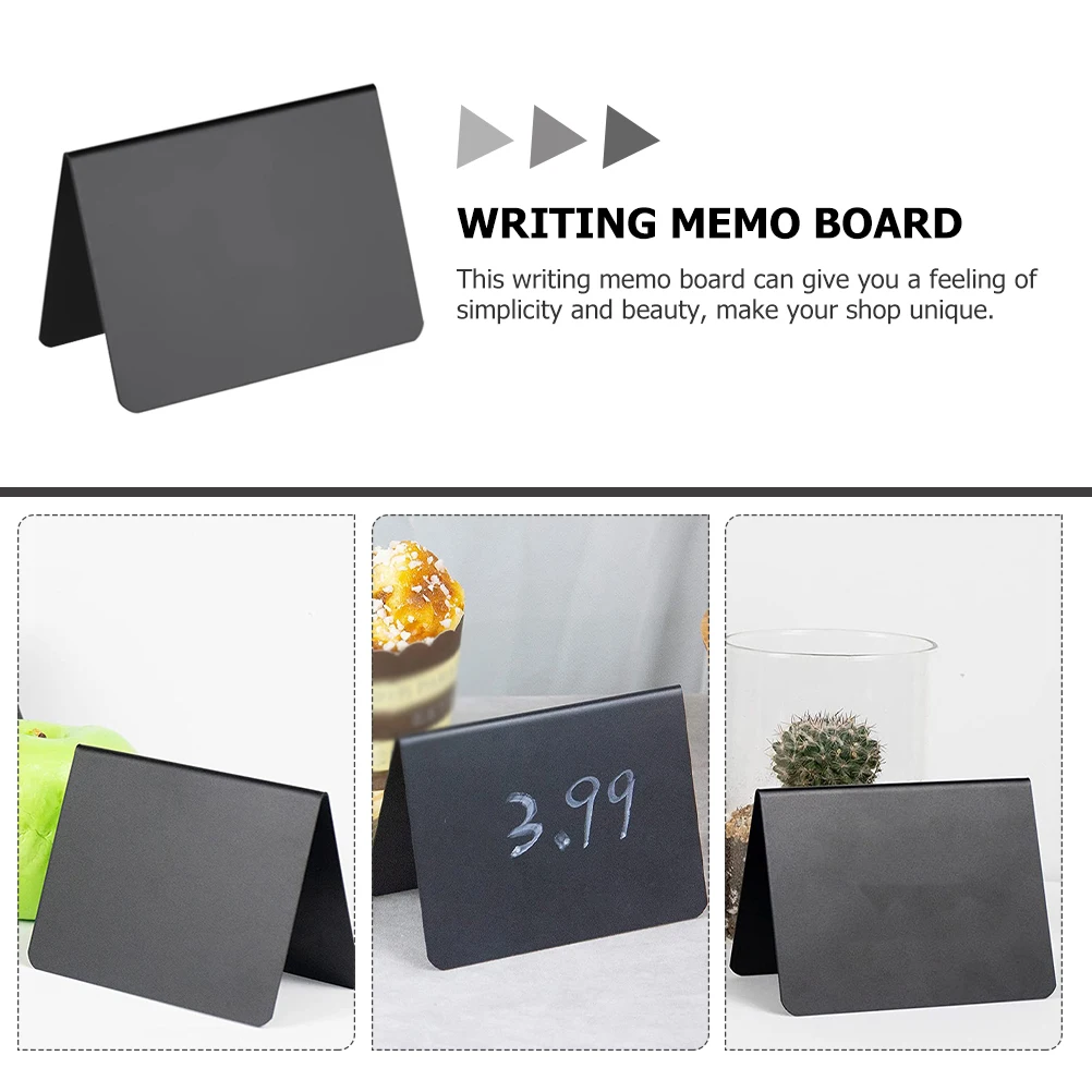 

10pcs PVC Board Price Tags 127x100mm Double-sided Erasable Desktop Chalkboard Table Small Chalkboard Signs Mini Memo Boards