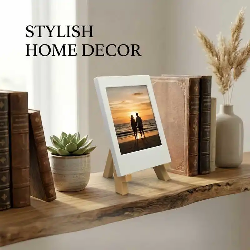 White Mini Instant Photo Frame 3D Printed Easel Stand Reusable Desktop Polaroid Picture Display Table Decor Birthday Gift