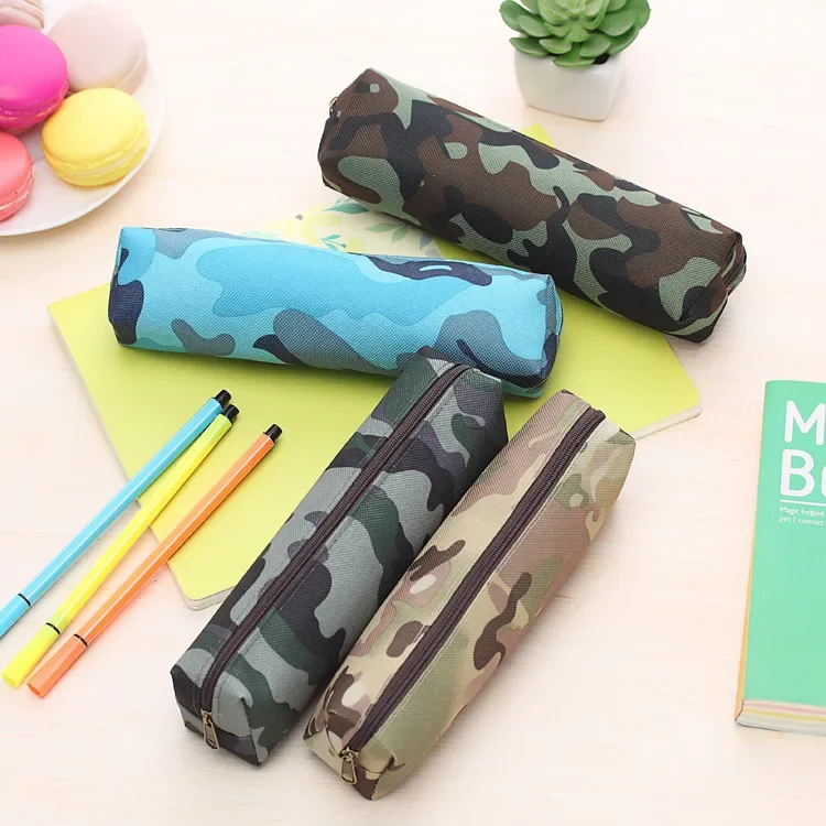 Ginflash 1pc Camouflage military boys school pencil case  pen bag stationery pencil bags  school supplies  stationery bag