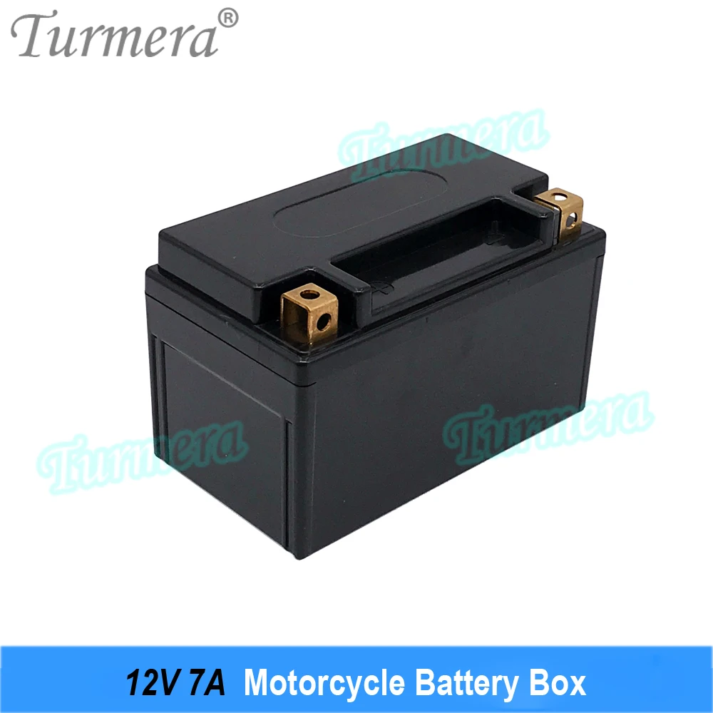 Turmera 12V 7A Motorcycle Battery Storage Box Empty with Indicator for Max. Can Install 8Pieces 32700 Lifepo4 Battery or Ups Use