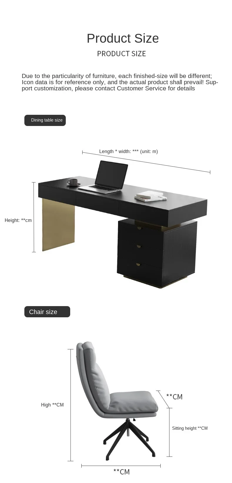 Desk Nordic style simple modern study lightweight computer chair combination