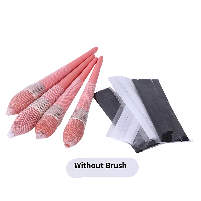 20 Stuks Mesh Flexibele Netbeschermers Bedekken Schede Schoonheid Witte Cosmetische Make-Up Borstels Bewaken Make-Up Gereedschap