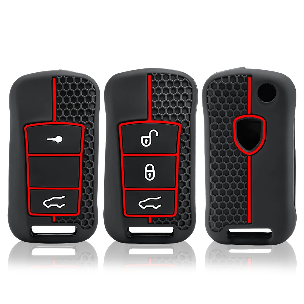 Silicone Car Door Keys Hole Cover Cap Case Fob Keyring Holder For Porsche Panamera Cayenne GTS Carrera GT3 2/3 Buttons