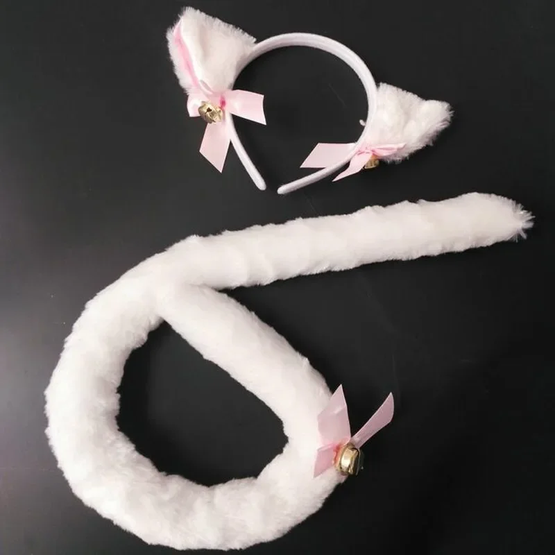 

Women Lolita Girl Fox Ear Cat Plush Headband Tail Housekeeper Maid Dressing Party Anime Cosplay Costume Christmas New Year