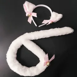 Women Lolita Girl Fox Ear Cat Plush Headband Tail Housekeeper Maid Dressing Party Anime  Cosplay Costume Christmas New Year