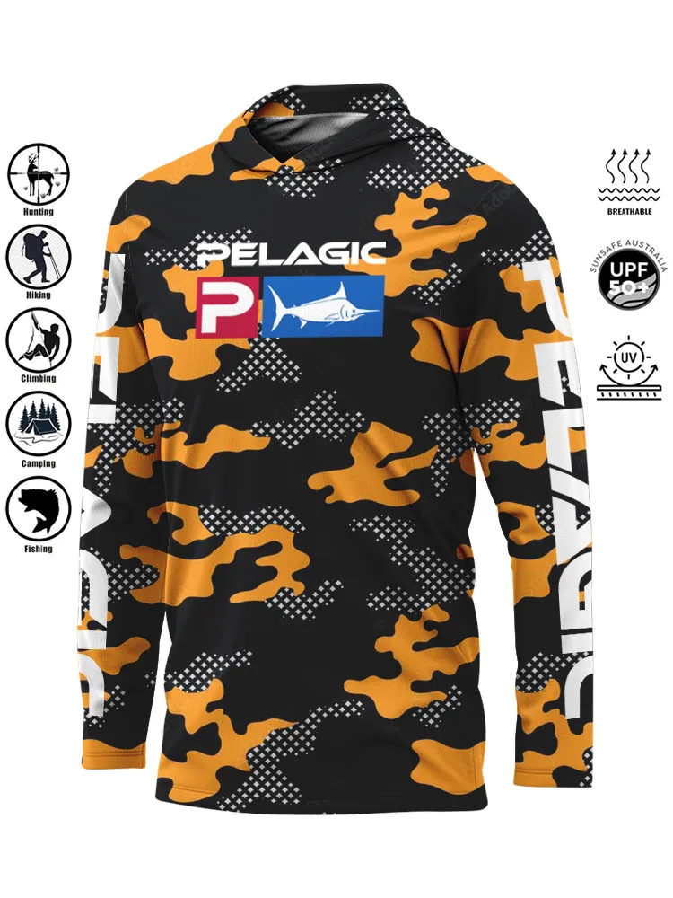 

Новая мужская Солнцезащитная рубашка PELAGIC для рыбалки летняя спортивная походная кемпинговая дышащая толстовка с длинным рукавом тонкая Толстовка