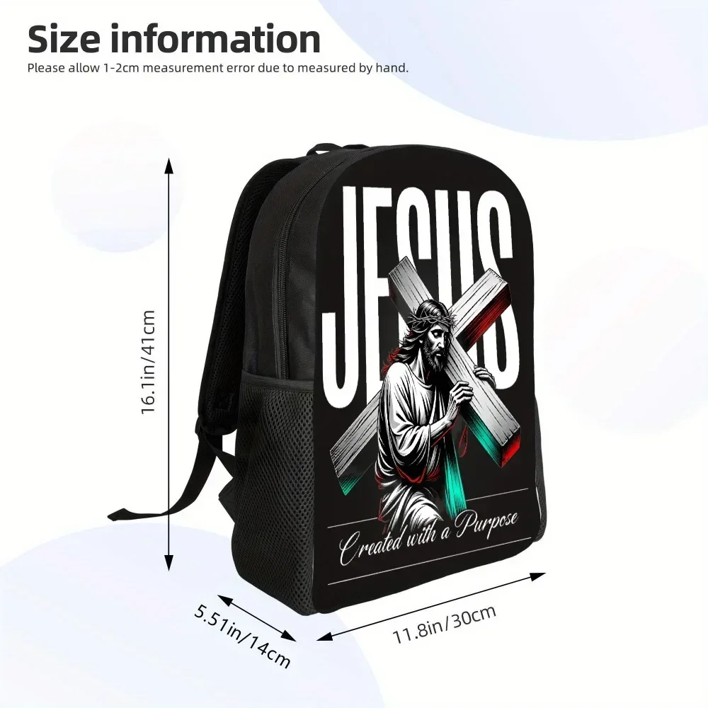Custom Bag Carries The Cross And Wears A Faith Backpack | Comfortable Daily Bag With Durable Structure And Comfortable Straps, P