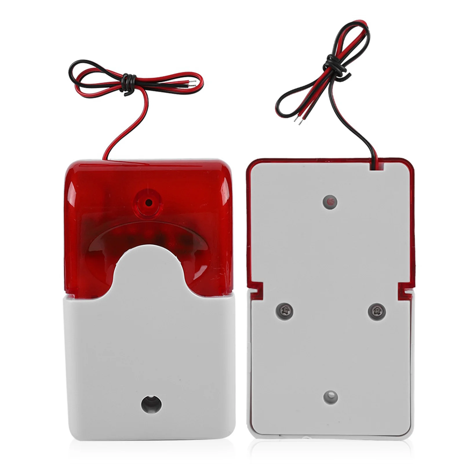 ZK40 12V Wired Strobe Siren Sound Alarm Strobe Red Light Sound Siren Home Security Alarm System